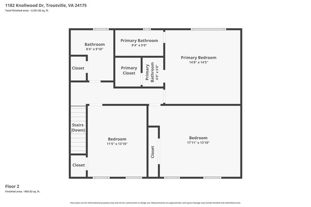 1182 Knollwood DR, Troutville, VA 24175