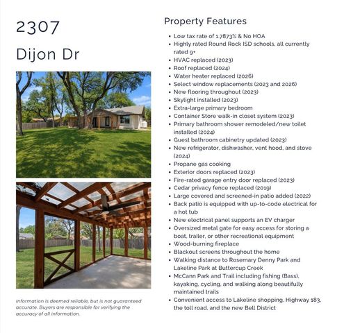 2307 Dijon DR, Cedar Park, TX 78613