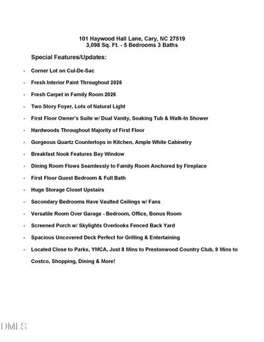 101 Haywood Hall Lane, Cary, NC 27519