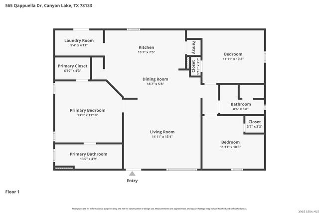 565 Qappuella Dr, Canyon Lake, TX 78133
