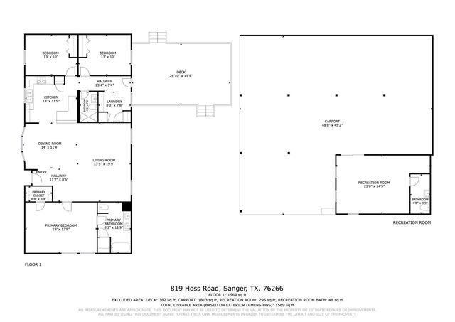 819 Hoss Road, Sanger, TX 76266