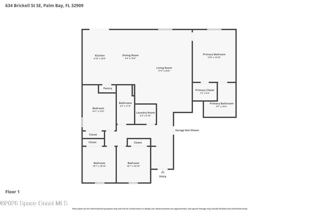 634 Brickell Street SE, Palm Bay, FL 32909