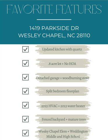 1419 Parkside Drive, Wesley Chapel, NC 28110