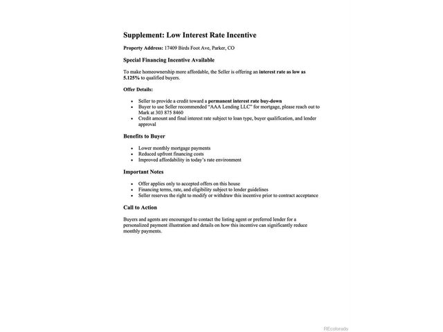 17409 Birds Foot Ave, Parker, CO 80134