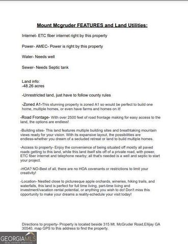 17.67 AC McGruder Road, Ellijay, GA 30536
