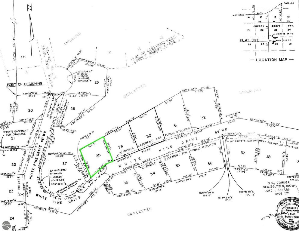 Image 13 of property listing at Lot 28 White Pine Drive, Cadillac, MI 49601