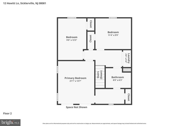 12 HEWITT LN, Sicklerville, NJ 08081