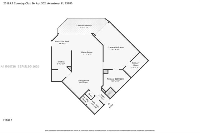 20185 E Country Club Drive 302, Aventura, FL 33180