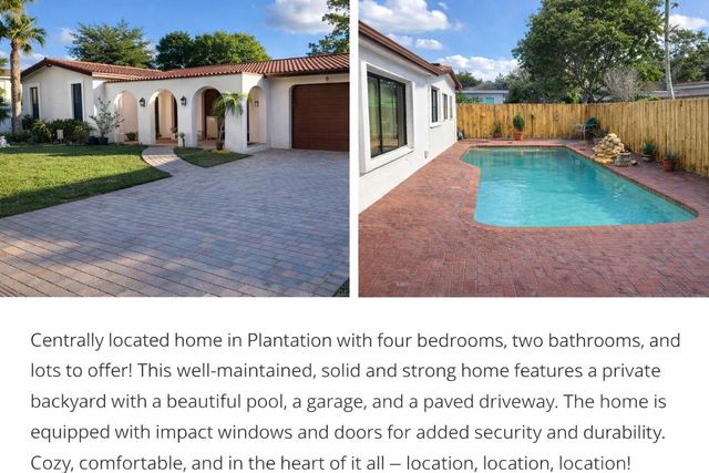 10478 NW 4th Street, Plantation, FL 33324