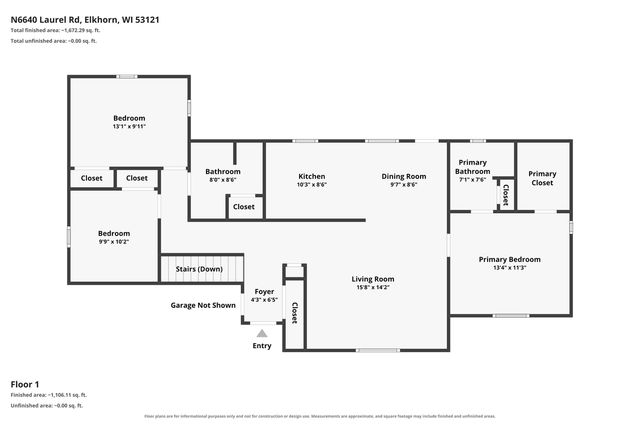 N6640 Laural ROAD, Elkhorn, WI 53121