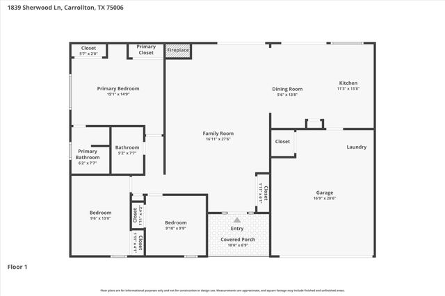 1839 Sherwood Lane, Carrollton, TX 75006