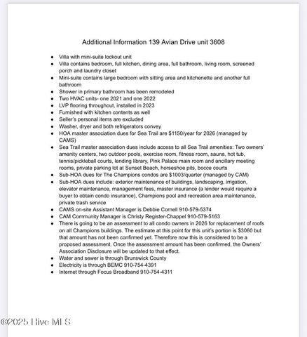 139 Avian Drive Apt 3608, Sunset Beach, NC 28468