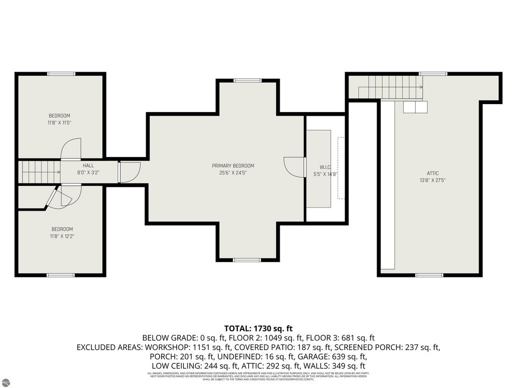 Floor plan of a 4-bedroom home at 650 Linda Drive, Harrison, MI, showcasing room dimensions, layout, and total square footage of 1,730 sq ft, ideal for real estate listing context.