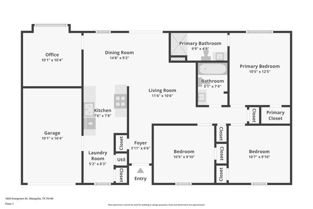 1634 EVERGREEN Drive, Mesquite, TX 75149