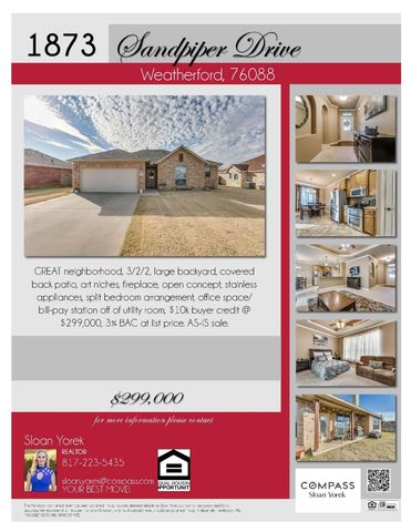 1873 Sandpiper Drive, Weatherford, TX 76088