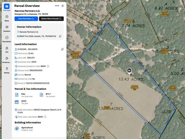 Lot 6 Stargazer DR, Lampasas, TX 76550