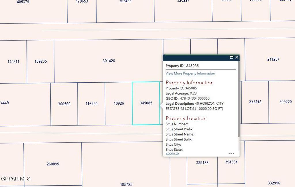 PN-345085 40 Horizon City Estates Lot 6, Horizon City, TX 79928