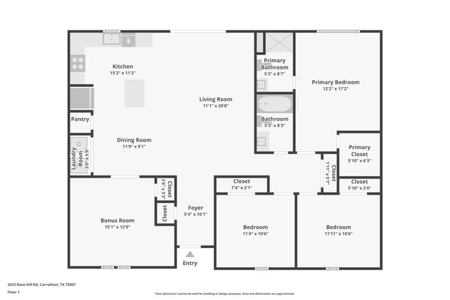 2033 Rose Hill Road, Carrollton, TX 75007