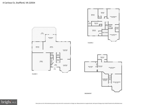 4 CARISSA CT, Stafford, VA 22554
