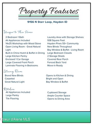 9156 N Starr LOOP, Hayden, ID 83835