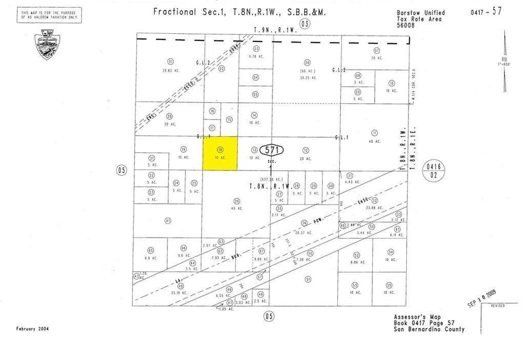 Image 1 of property listing at 0 Near Power Line Road, Barstow, CA 92311