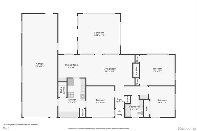 74 Barrington Road, Bloomfield Charter Township, MI 48302