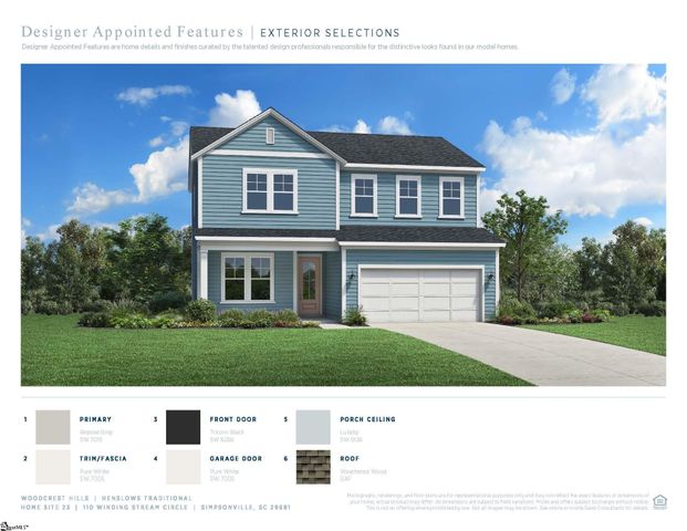 110 Winding Stream Circle Lot 23 Lot 23 Henslows Traditional, Simpsonville, SC 29681