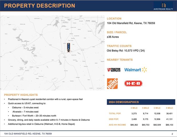 104 S Old Mansfield Road, Keene, TX 76059