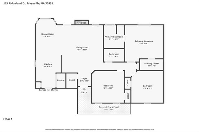163 Ridgeland Drive, Maysville, GA 30558