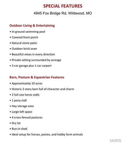 4945 Fox Bridge Road, Wildwood, MO 63069