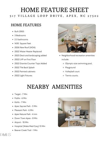 517 Village Loop Drive, Apex, NC 27502