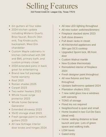 310 Forest Creek Drive, League City, TX 77573