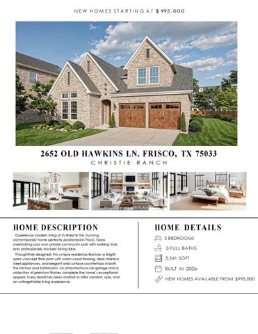 2652 Old Hawkins Lane, Frisco, TX 75033