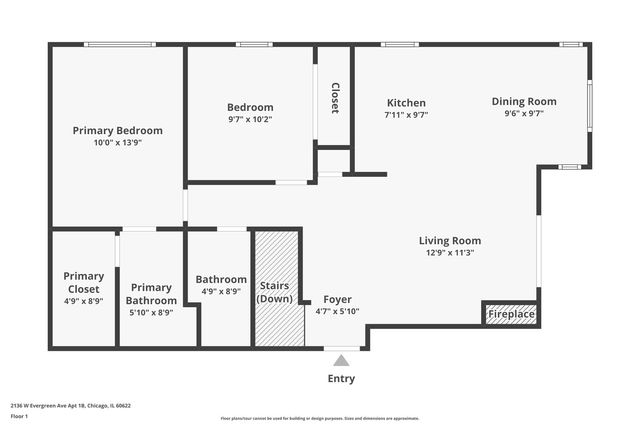 2136 W Evergreen Avenue 1B, Chicago, IL 60622