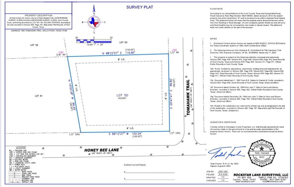 TBD TOMAHAWK Trail, Quinlan, TX 75474