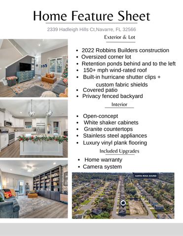 2339 Hadleigh Hills Court, Navarre, FL 32566