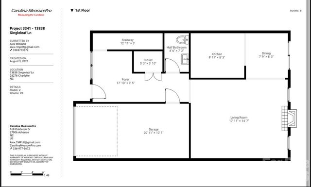 13838 Singleleaf Lane, Charlotte, NC 28278
