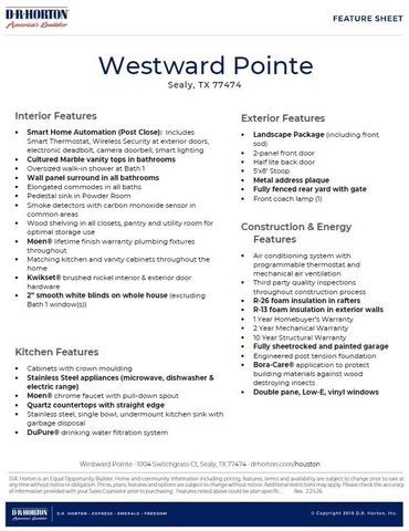 2205 Westward Pointe Drive, Sealy, TX 77474