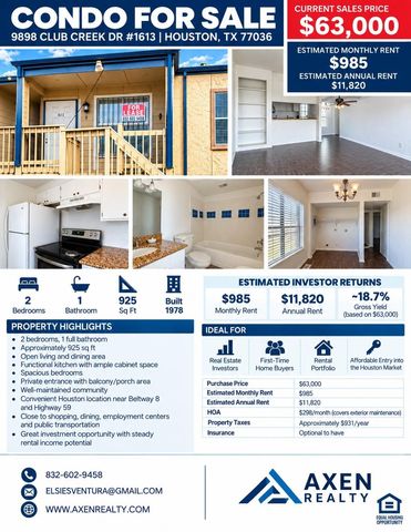 9898 Club Creek Drive 1613, Houston, TX 77036