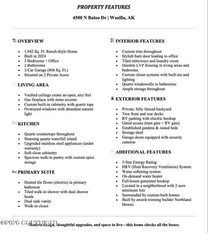 4500 N Baloo Drive, Wasilla, AK 99654