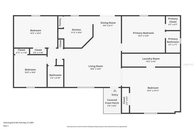 1336 GINGOLD STREET NW, Palm Bay, FL 32907