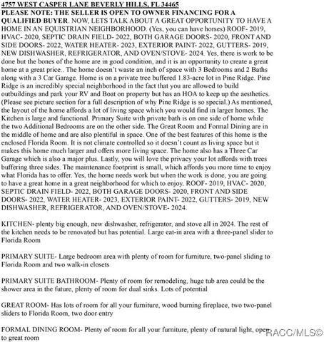 4757 W Casper Lane, Beverly Hills, FL 34465