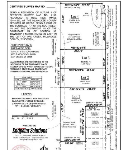 Lt1 S JUDITH PLACE, Oak Creek, WI 53154