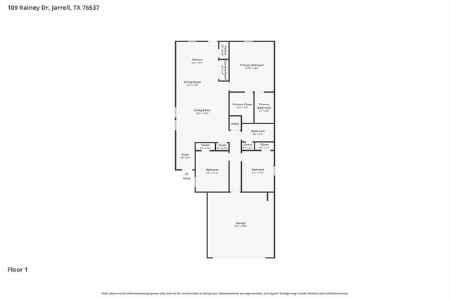 109 Rainey DR, Jarrell, TX 76537