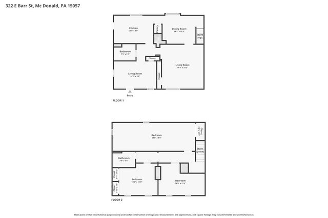 322 E Barr St, Mcdonald, PA 15057