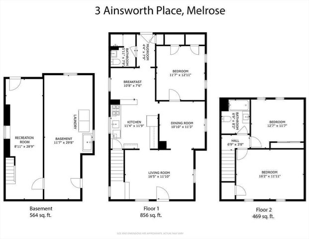 3 Ainsworth Pl, Melrose, MA 02176