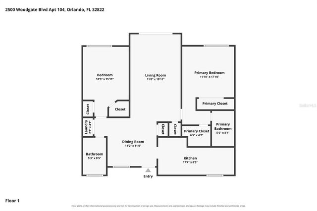 2500 WOODGATE BOULEVARD 104, Orlando, FL 32822