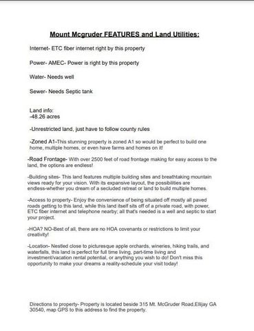 17.67 AC Mt. Mcgruder Road, Ellijay, GA 30536