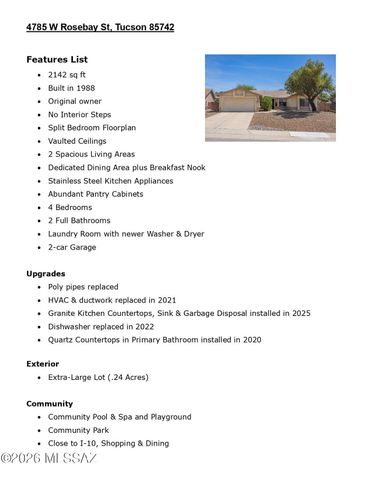 4785 W Rosebay Street, Tucson, AZ 85742