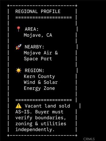 0 Vacant Land, Mojave, CA 93501